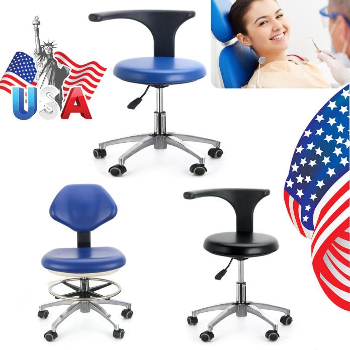 3 Types! Dental Doctor Assistant Stool Adjustable Mobile Chair PU Hard Leather