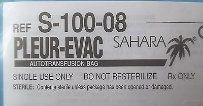 Case of 6 ~ Teleflex PLEUR-EVAC Autotransfusion Bag REF S-100-08 ~ FREE SHIPPING