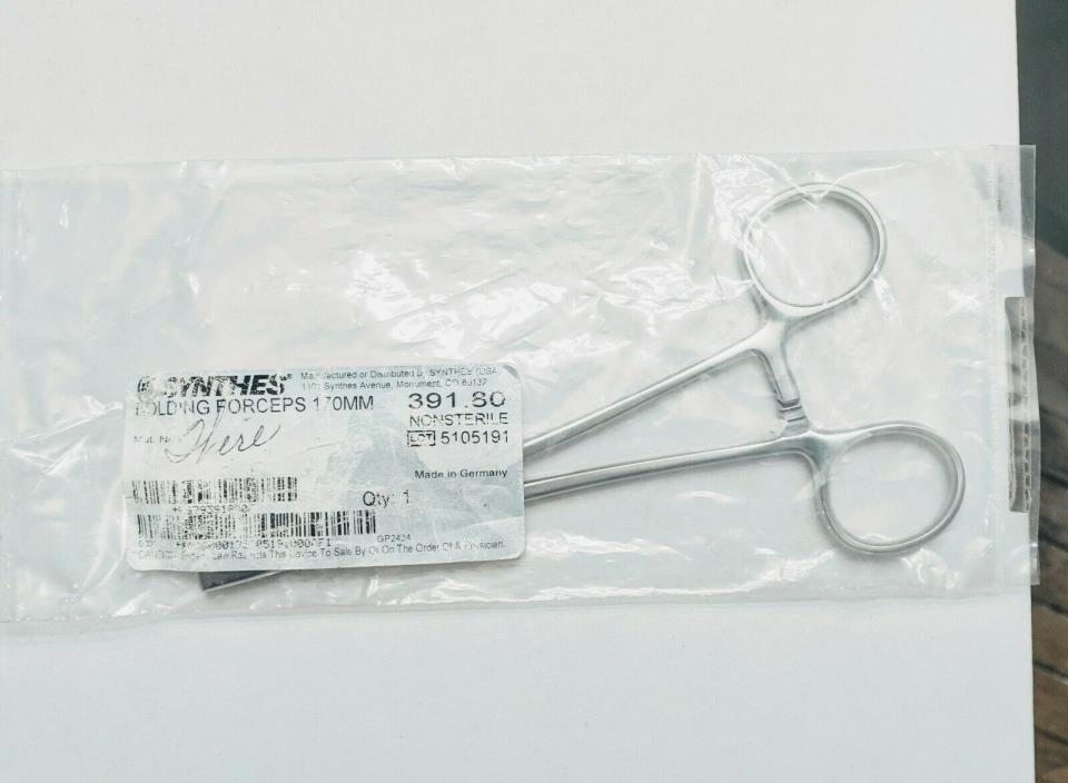 Synthes Surgical Orthopedic 170mm Cerclage Wire Holding Forceps 391.80 NEW!