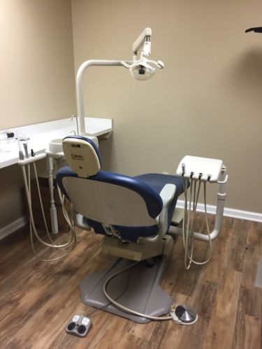 Adec Performer III dental unit W/ doctor's and assistant's stools.