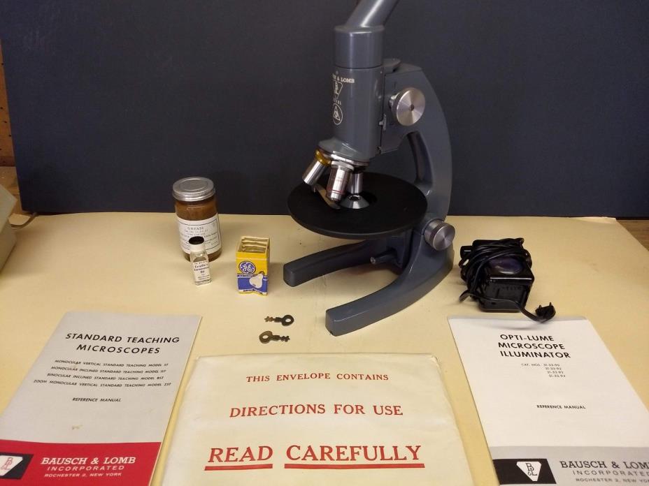 Vintage Microscope, Bausch & Lomb ISTX 8L, w accessories, in original metal case