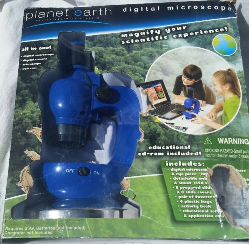 NIB Planet Earth Digital Microscope Digital Camera Web Cam CD-Rom Toy Science 6+