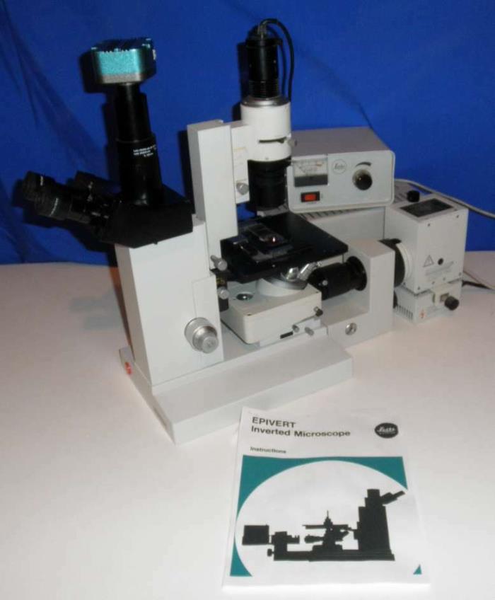 Leitz Diavert Epivert Inverted Fluorescence Phase Microscope