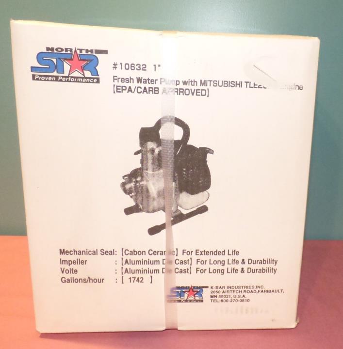 NorthStar 10632 Water Pump1742 GPH, 19.8cc 2-Stroke Gasoline Mitsubishi Engine