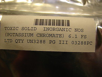 Potassium Chromate 6.1 UN3288 Laboratory Pure Lab Grade Chemical 1lb 10oz Sealed