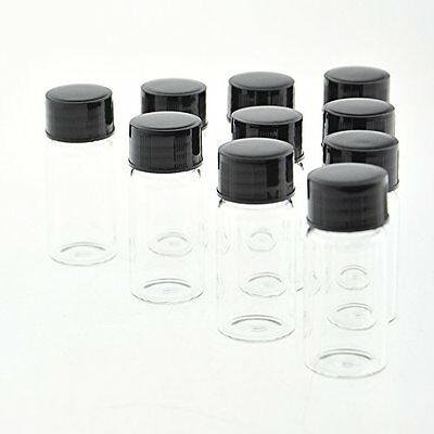 Clear Liquid Sampling Sample Vials Glass Bottles Screwcap Capacity 10ml (1/3 Oz)