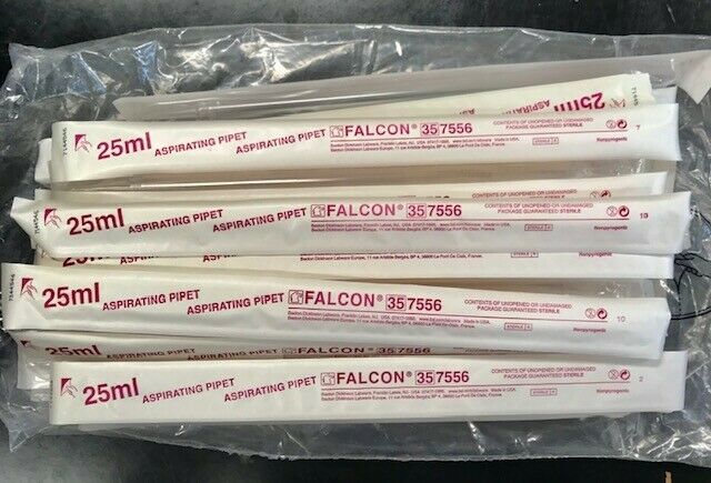 50 BD Falcon Disposable Sterile Polystyrene Aspirating Pipettes 25 ml