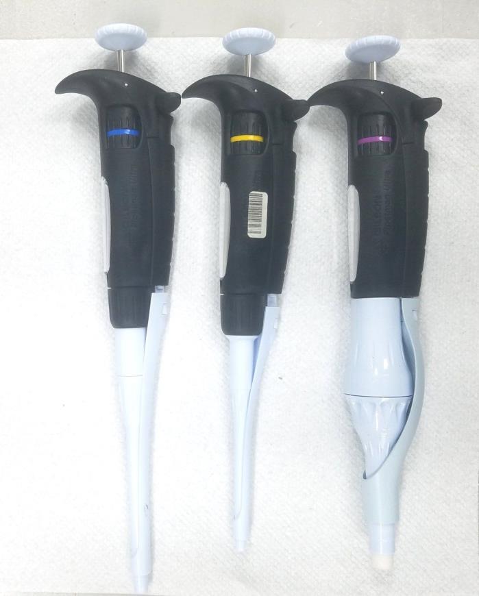 Gilson Classic Pipetman Pipette Set - P200, P1000, and P5000 - Cleaned, Calibrat