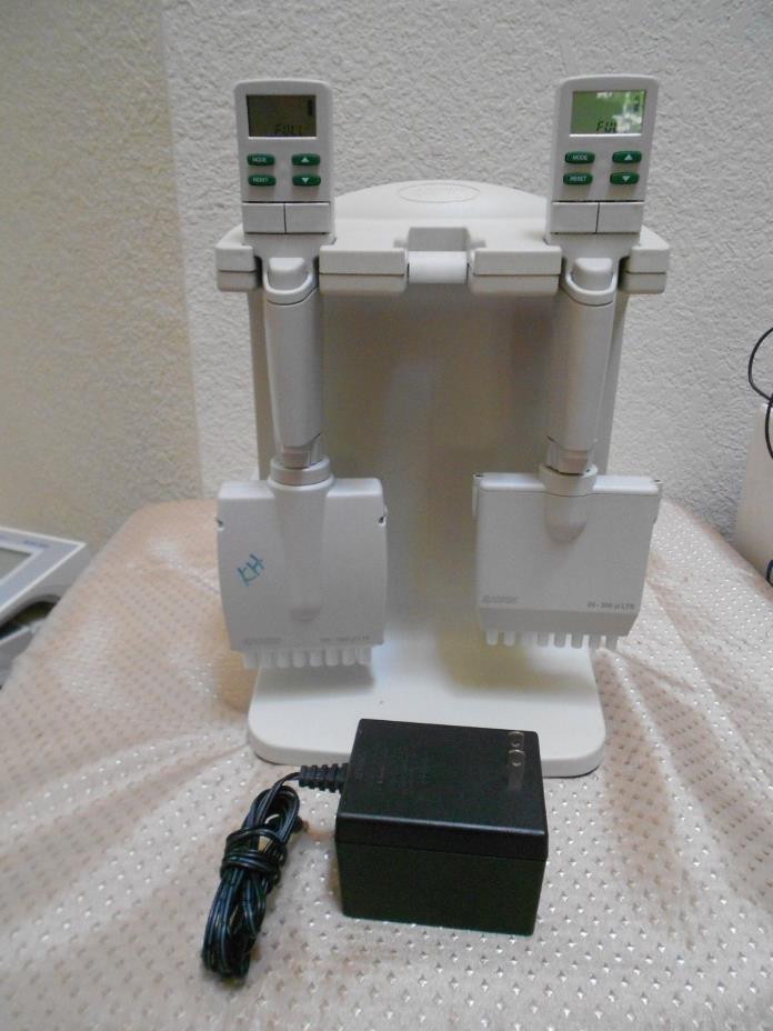 Rainin EDP3 Plus 8-ch 200 & 1200 uL w/ Good Batteries & Charger Gilson Eppendorf