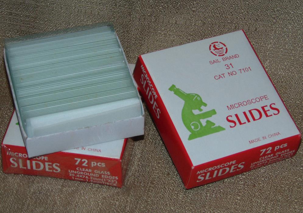 [TECH] 1 Full and 1 Partial Box of Sail Brand 31 Glass Microscope Slides - #7101