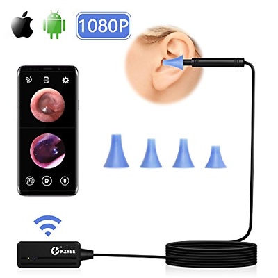Wireless Otoscope, KZYEE WiFi Digital Ear Scope 1080P HD Ear Inspection Camera 6