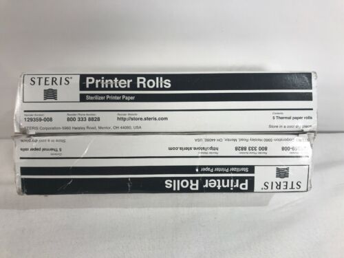 2 BOX LOT (10 ROLLS) Steris Thermal Printer Rolls Sterilizer Paper 129359-008