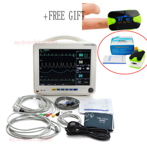 portable ICU 6-parameter Vital Sign Patient Monitor NIBP SPO2 ECG PR TEMP