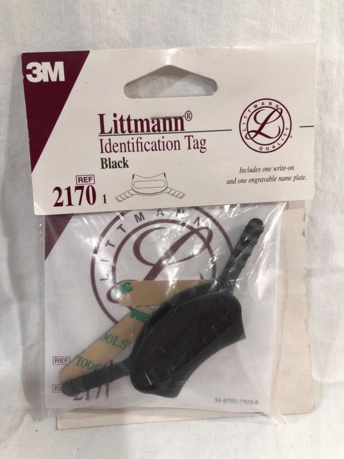 3m Littmann Stethoscope ID/Identification Name Tag Black [Engravable Name Plate]