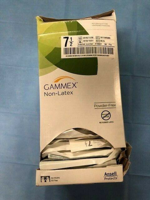 Ansell 8515 Gammex Non-Latex Powder Free sz 7 1/2 45pr *open box*