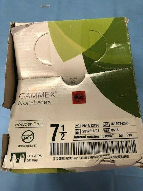 Ansell 8515 Gammex Non-Latex Powder Free sz 7 1/2 50pr