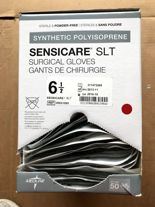Medline MSG1565 Sensicare SLT Surgical Gloves Size 6 1/2 35/BX
