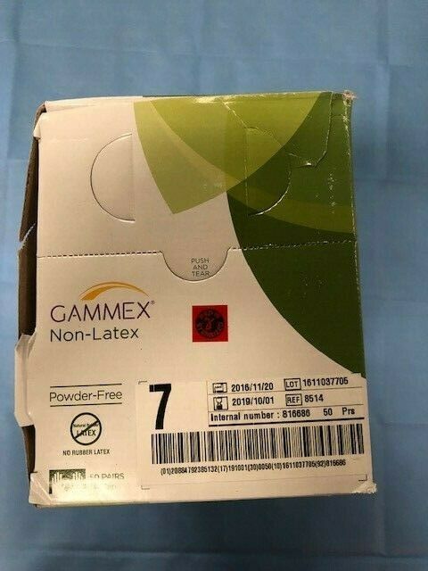 Ansell 8514 Gammex Non-Latex Powder Free sz 7 50pr