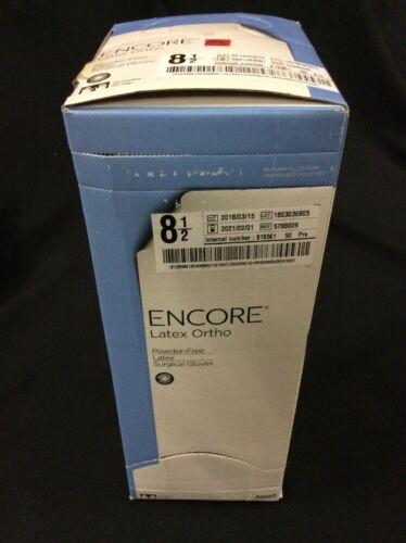 Ansell 5788006 Encore Latex Ortho Surgical Gloves Sz 8.5 Exp 02/21 150 Pairs