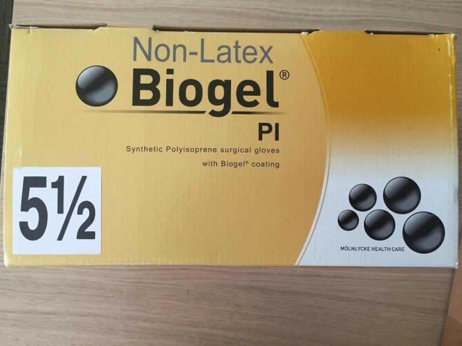 Biogel 40855-00 PI Synthetic Polyisoprene Surgical Gloves  S/5.5 50/Bx Ex