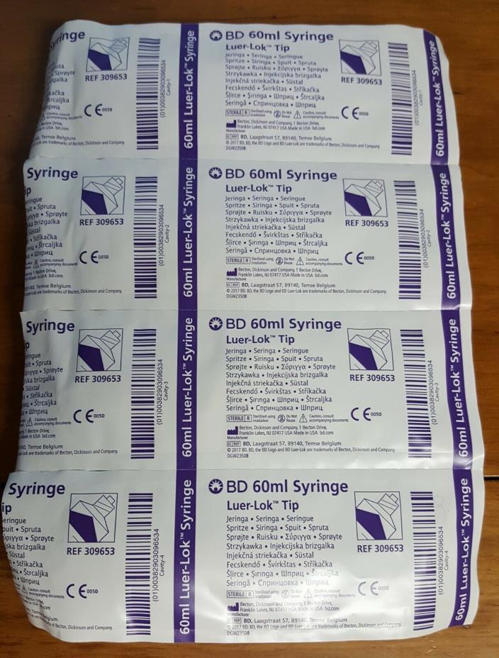 BD 60ml Luer-Lok Tip Syringe (no needle) Lot of 20 (Brand New - Unopened)