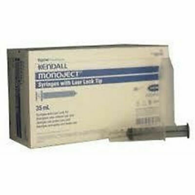 35cc 35ml Kendall Monoject Luer Lock Tip Plastic Disposable Syringes 30 Count