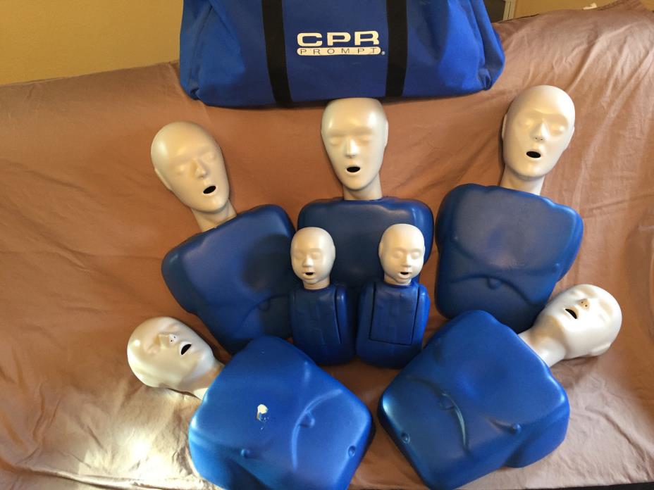 CPR Prompt (5 Pack) BLUE Adult/child Manikins, 2 infant manikins, nylon case