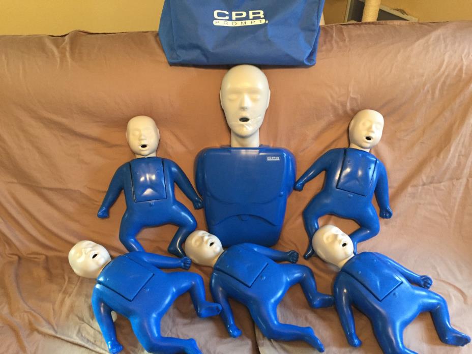 CPR Prompt (5 Pack) BLUE Infant Manikins, 1 adult/child manikin, nylon case
