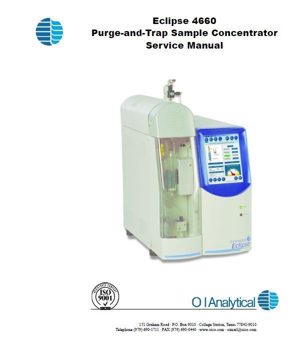 O.I Analytical   Eclipse 4660 Purge-and-Trap Sample Concentrator Service Manual