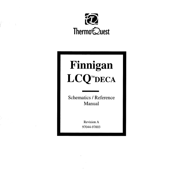 ThermoQuest  Finnigan LCQ DECA  Schematics Reference Manual