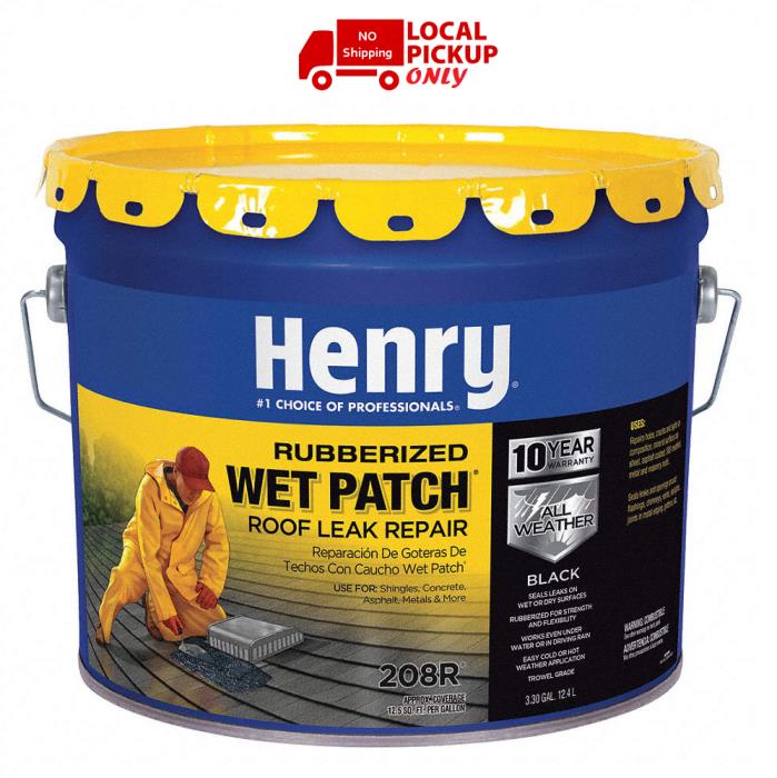 HENRY Roof Leak Repair, 3.3 gal., Black - HE208RGR361 | Local Pickup ONLY