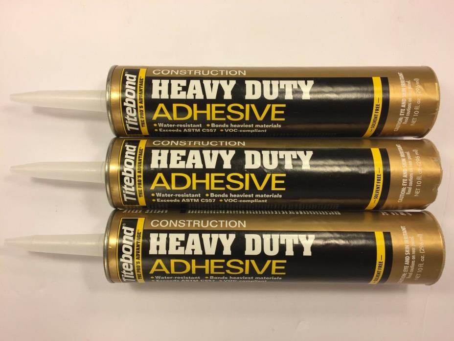 Adhesive- Titebond Heavy Duty 3 of 10 Oz- Resists Water- Bonds Common Materials