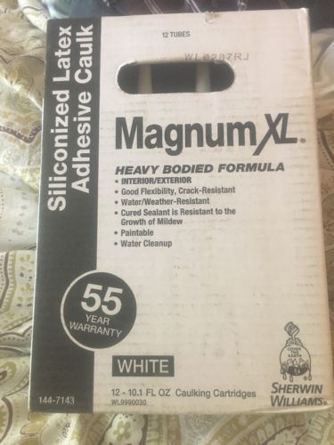 12-10.1 oz Magnum XL White Paintable Latex Window Door Caulk Paintable Silicone