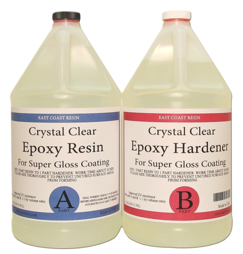 EPOXY RESIN CRYSTAL CLEAR 2 Gallon Kit. FOR SUPER GLOSS COATING AND TABLETOPS