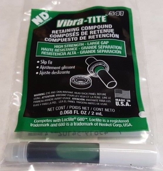(100) Qty of Vibra-Tite 541 Slip Fit Retaining Compound .068 oz (2 ml) large gap