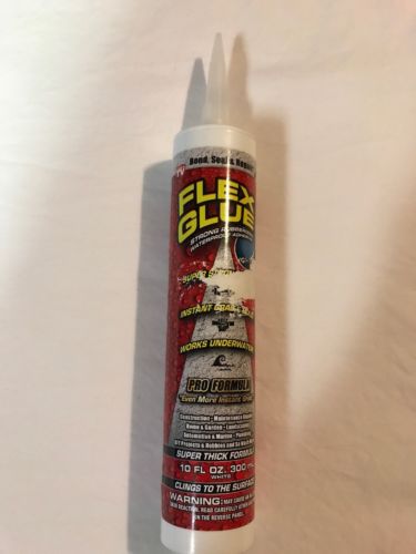 Flex Glue Pro Formula Rubberized Adhesive 10oz Waterproof & Mildew Resistant NEW