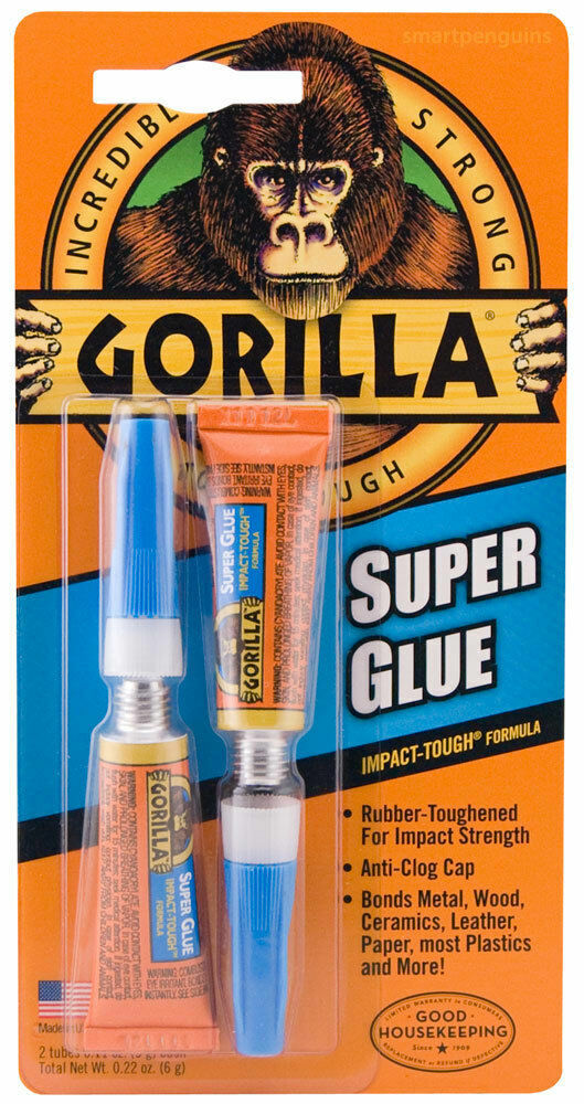 LOT OF 5 New!! Gorilla Glue Super Glue .22oz Adhesive Dries Clear High Strength*