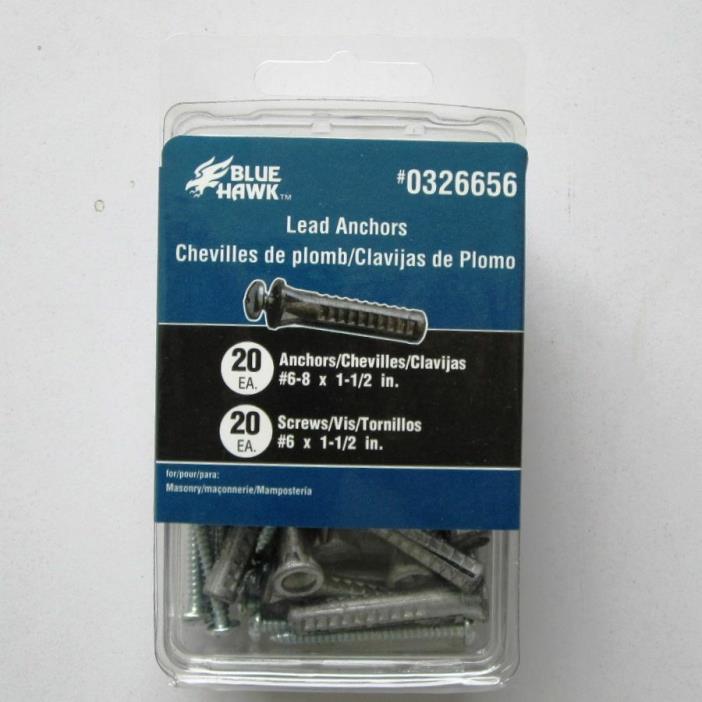 Blue Hawk 20-Pack 0.138-in Zinc-Plated Steel Anchor with Screws 7402