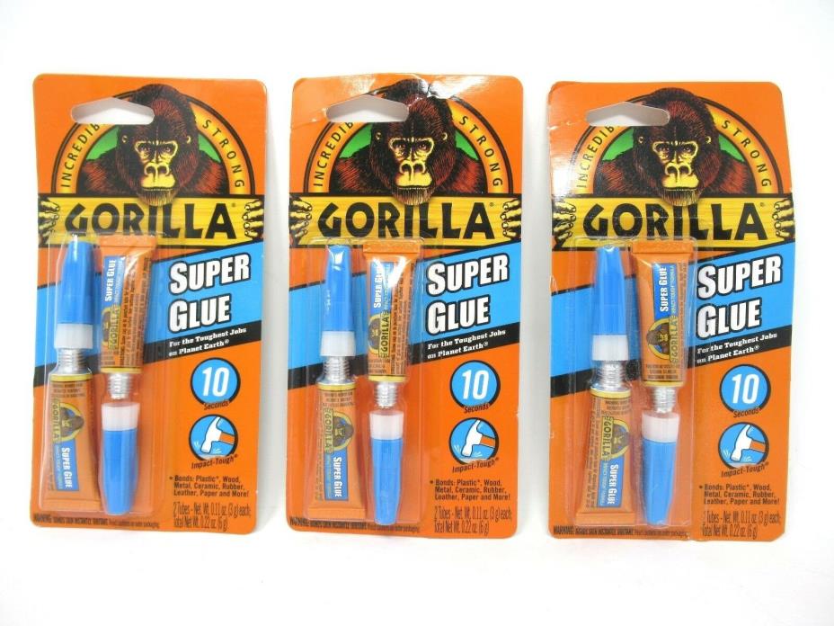 Gorilla Super Glue Twin Pack 0.11 oz Each  2 Count 2 Each 4 Tubes Total