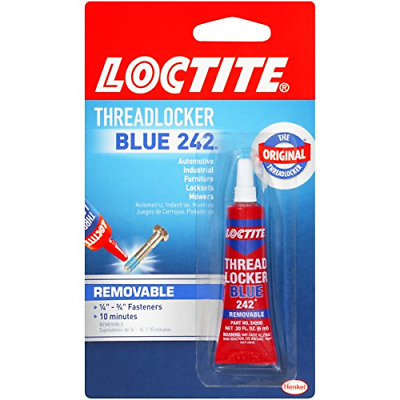 LockTite Thread-Locker Blue Bolt Metal Bonder 242 Lock Tight Removable New
