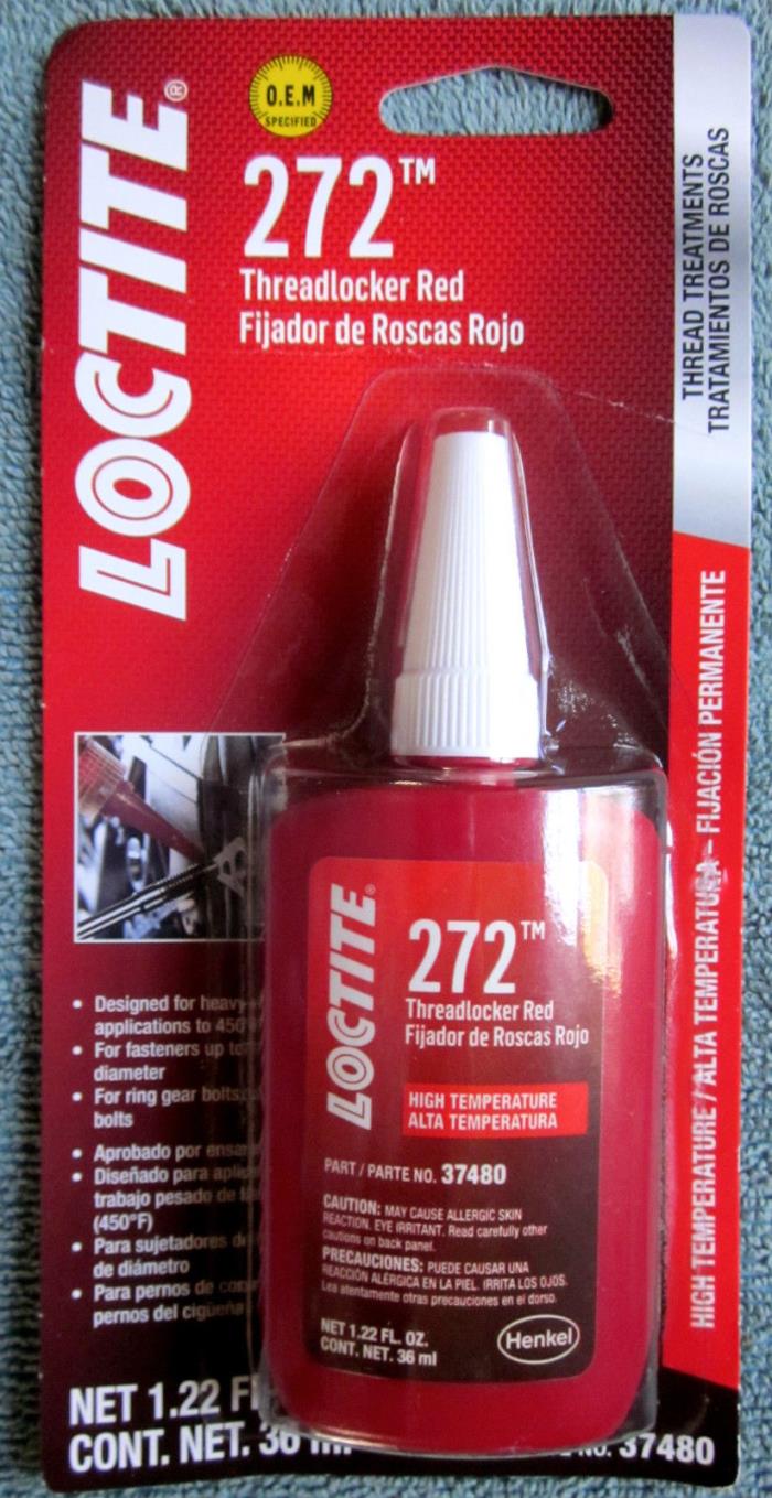 LOCTITE 272 High Temp/Strength Threadlocker Red Thread Treatment - 1.22 fl. oz.