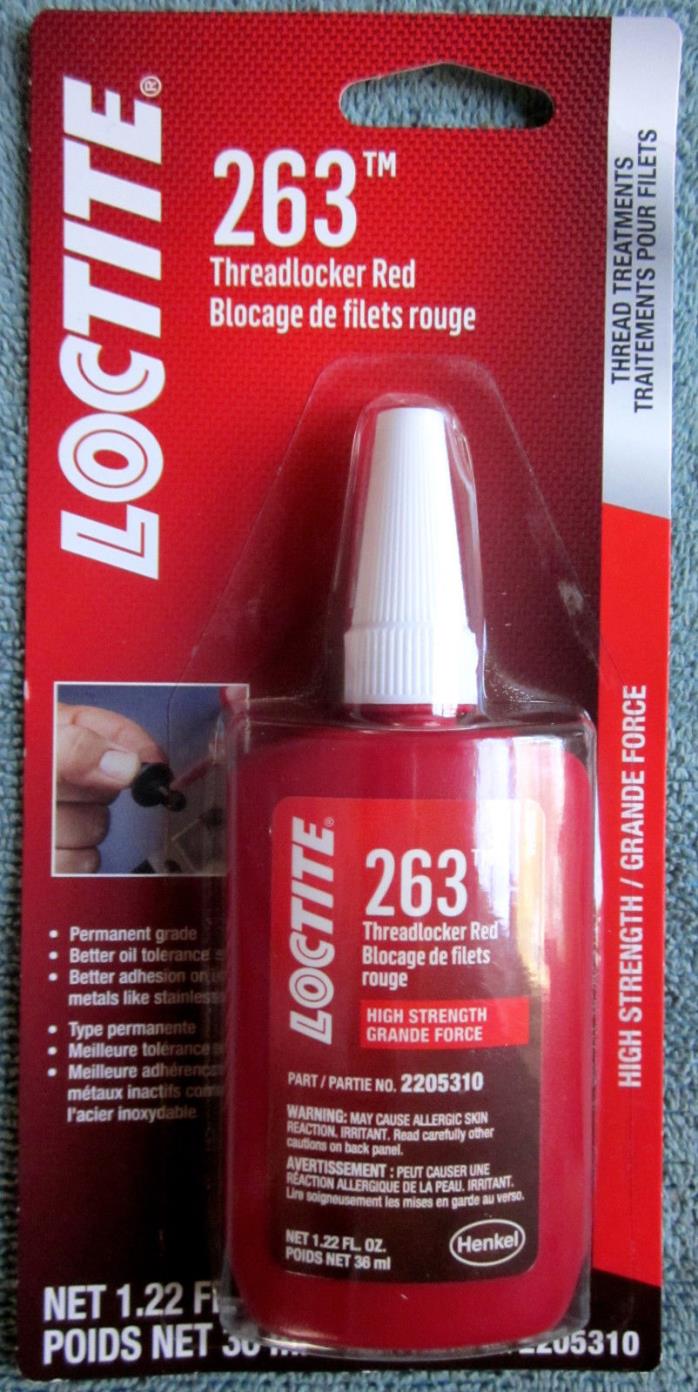 LOCTITE 263 High Strength Threadlocker Red Thread Treatment - 1.22 fl. oz.