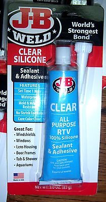 J-B Weld Clear RTV Sealant & Adhesive 3oz All Purpose Clear 100% Silicone 31310
