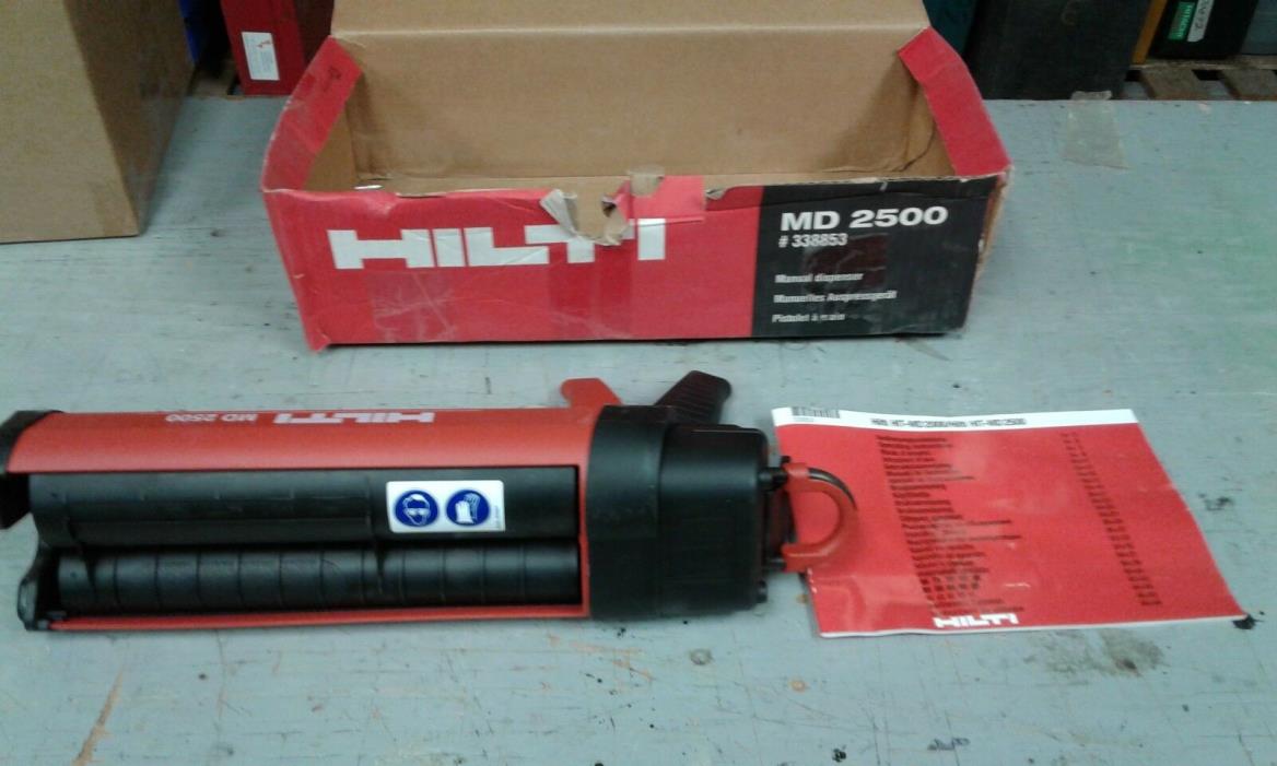 HILTI  MD 2500 2-Part Adhesive Dispenser, New with 3 HIT-RE 500 Mortar Epoxy
