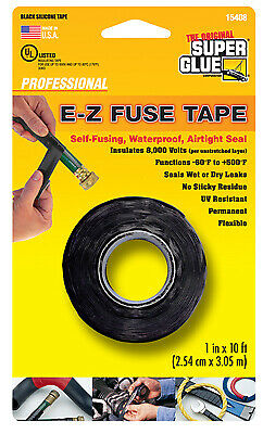 SUPER GLUE CORP/PACER TECH Silicone Tape, Black, 1-In. x 10-Ft. 15408-12