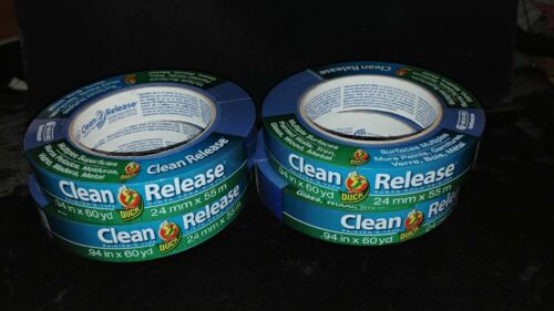 Lot of 4 Duck Tape Duck Clean Release Blue Tape .94