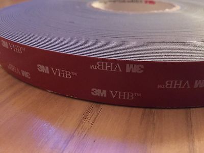 3M 5952 VHB Tape, 1 In x 36 yd ea., Black (6 Roll Lot)