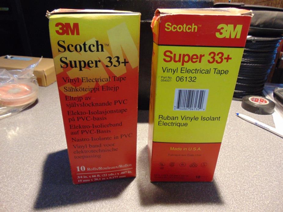 3M Super 33+ 3/4 x 66-Ft. (22 yds.)  Electrical Tape. 10 Count Box. 66' Per Roll