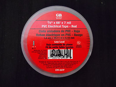 NIP Gardner Bender Red Premium Electrical Tape GTR-667P 3/4