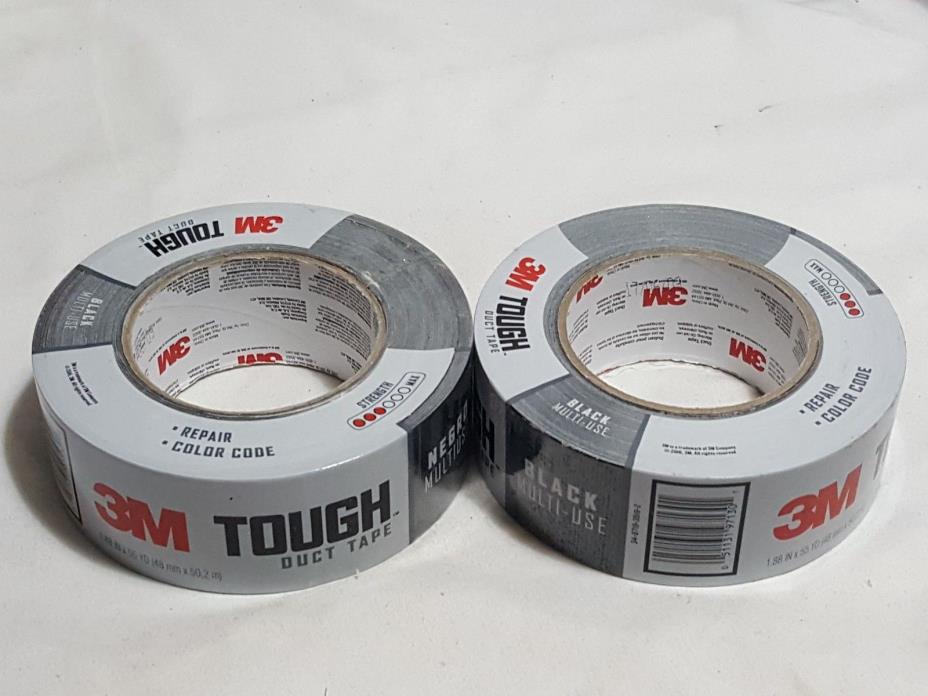 NEW 2 X Rolls 3M Tough Duct Tape Black SEALED -Each Roll is 1.88